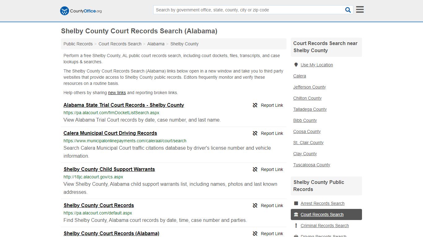 Shelby County Court Records Search (Alabama) - County Office